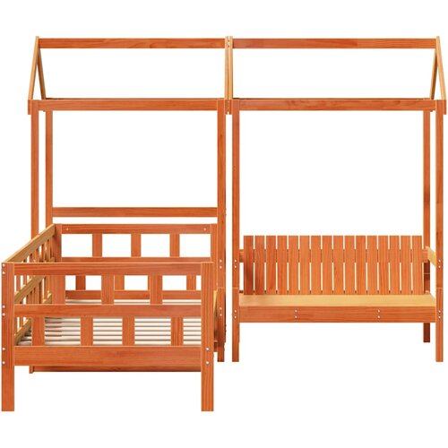 Set dnevnog kreveta s krovom vo&amp;scaron;tano smeđi 80x200 cm borovina Slike