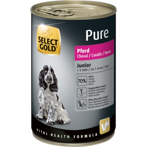 Select Gold hrana za pse dog pure junor konjetina 400 g konzerva Slike