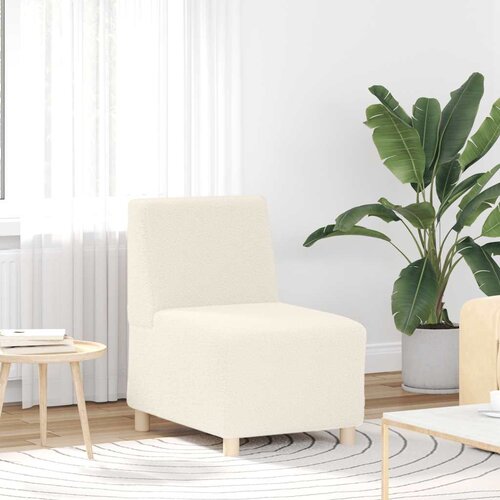 vidaXL Sofa Stolica Krem 55 cm Kovrčava tkanina nalik vuni Cijene