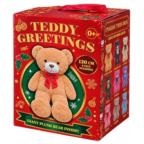 Team Toys Red Box Pli&amp;scaron;ana igračka Teddy Greetings Bear, Asortiman Slike