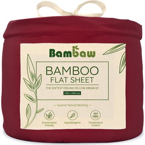 Bambaw Cozy Rjuha iz bambusa - 240 x 290 cm - Burgundy Slike