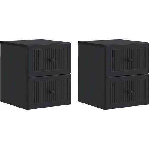  Stenski nočni omarici s predalom 2 pcs Črna 33 x 34,5 x 40 cm, (5000209985) Cene