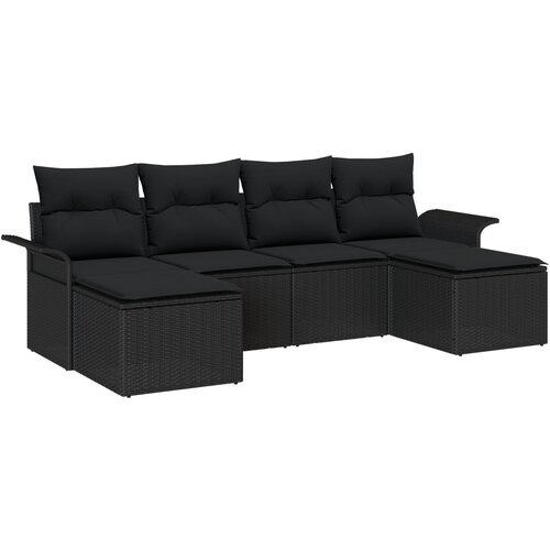 vidaXL Set vrtnih sofa Set od 5 Crna Ručno pleteni ratan Velik Cijene