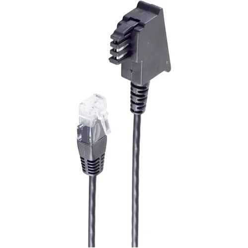 Shiverpeaks BASIC-S telefonski priključni kabel TAE-F vtič na vtič RJ45\, usmerjevalni kabel DSL VDSL\, črn\, 20 m DSL priključni kabel [1x moški konektor TAE-F - 1x RJ45 vtič 8p, (20411153)