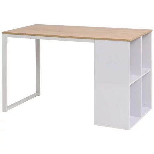 vidaXL Pisalna miza 120x60x75 cm barva hrasta in bela