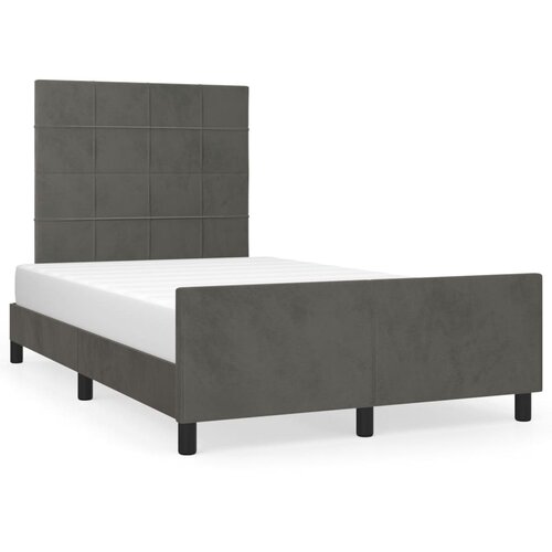 Maison Chic Posteljni okvir - Dvoposteljna postelja - Zakonska postelja brez vzmetnice temno siv 120x200 cm žamet-J12881, (21773097) Cene