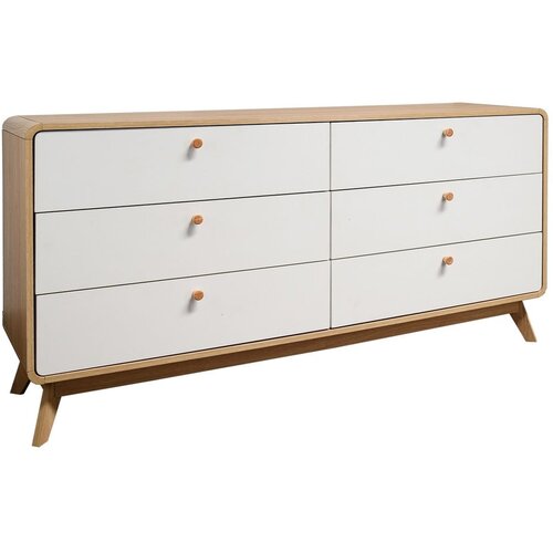 St&amp;oslash;raa Bela nizka komoda v hrastovem dekorju 150x74 cm Caitlin &amp;ndash; Slike