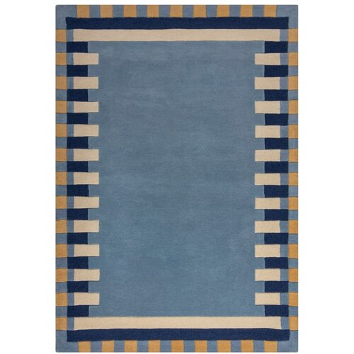 Flair Rugs Plavi ručno rađen vunen tepih 120x170 cm Kai Wool Border – Cijene