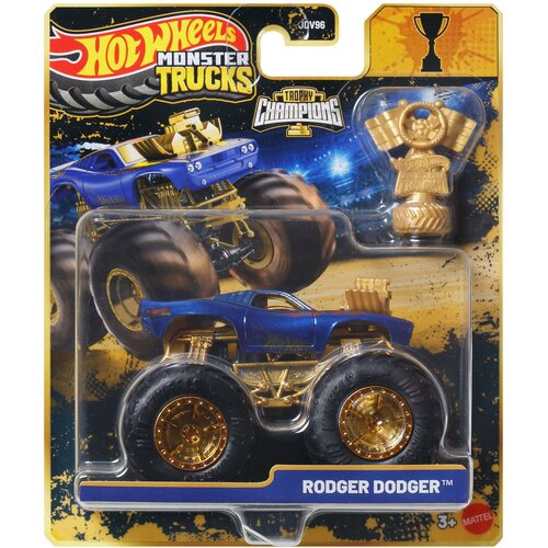 Mattel Hot Wheels Monster Trucks: Rodger Dodger zmagovalni monster avtomobilček s pokalom 1/64 - Cene