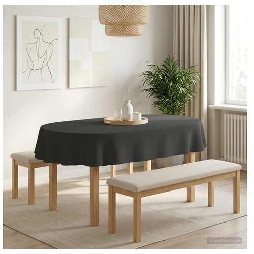 VidaXL Klobučevina za mizo 5 kos Ovalna Temno siva 130 x 180 cm Slike