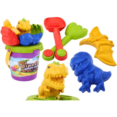 Sand Set, Bucket, Spatula, Rake, Molds, Dinosaurs Cene