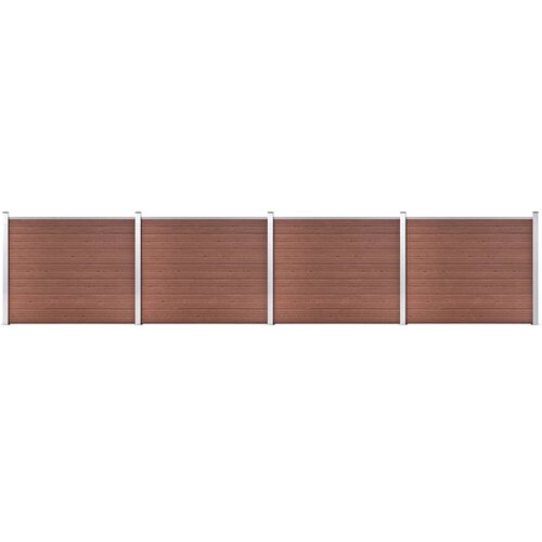 vidaXL Komplet ograjnih panelov WPC 699x146 cm rjav Cene