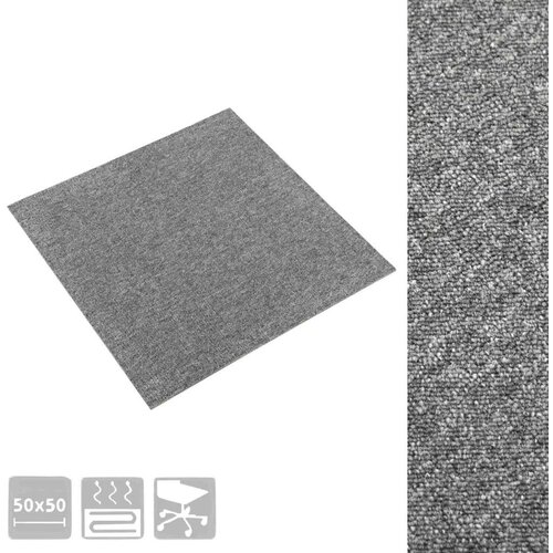  Tepih 20 pcs Sivi 50 x 50 cm 100% Polipropilen - Sivi Slike