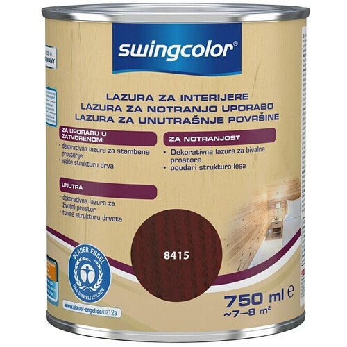 SWINGCOLOR Lazura za za&amp;scaron;titu drva (Palisandrovina, 750 ml, Na bazi vode) Slike