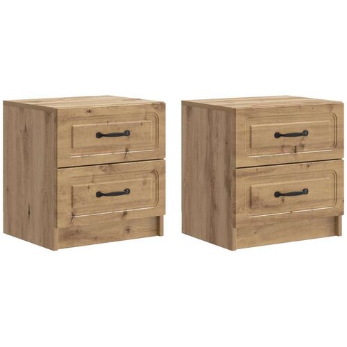  Noćni ormar s ladicama 2 pcs Hrast artisan 43 x 34 5 x 44 5 cm Cene