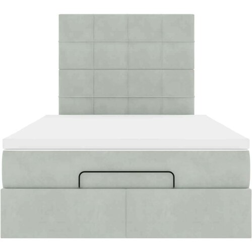 VidaXL okvir kreveta s madracima svijetlosivi 120x200cm bar&amp;scaron;unasti Slike