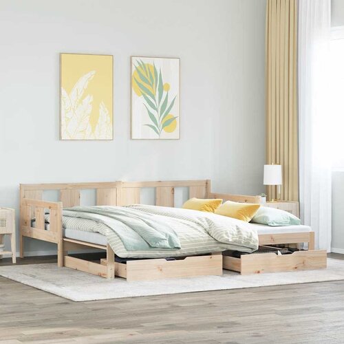 vidaXL Izvlečna dnevna postelja s predali brez vzmetnice 90x190 cm Cene