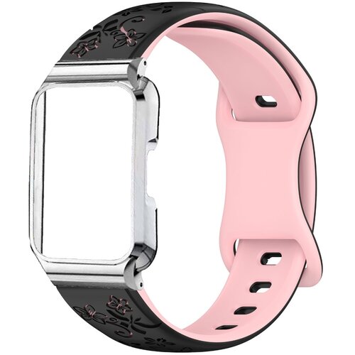 INF Zamenjava/združljiv del &ndash; Huawei Band 11 silikonski pa&scaron;ček z zaponko Black + pink, (5000286191) Cene