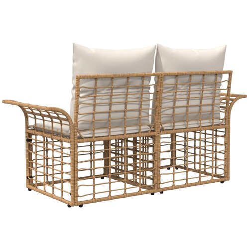  Vanjski loveseat 2 kom. 2-sjedalo Prirodna i krema bijela Slike