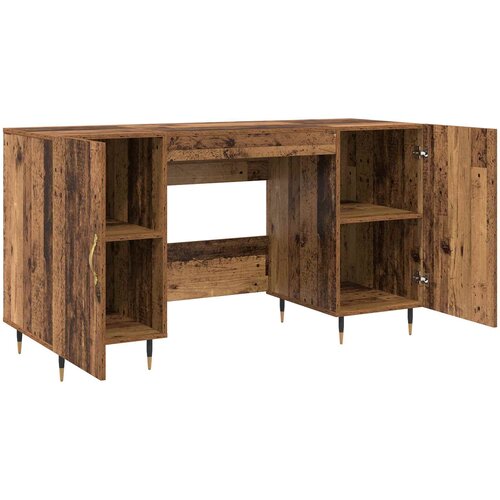  Stol s policom Staro drvo 140 x 50 x 75 cm Konstruirano drvo Slike