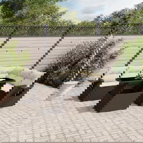 The Living Store Vrtna sedežna garnitura 6-delna z blazinami rjav poli ratan - Vrtna Sedežna Garniture, (21626690) Cene