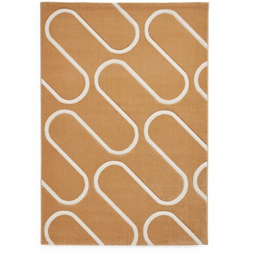 Catherine Lansfield Oker rumena preproga 120x170 cm Linear Curve – Cene