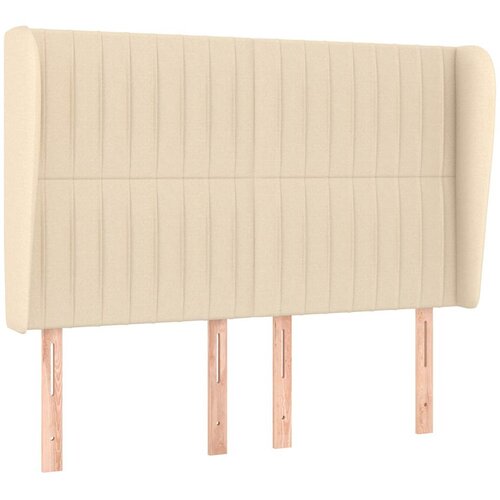  Krevet s oprugama i madracem krem 140 x 190 cm od tkanine Slike