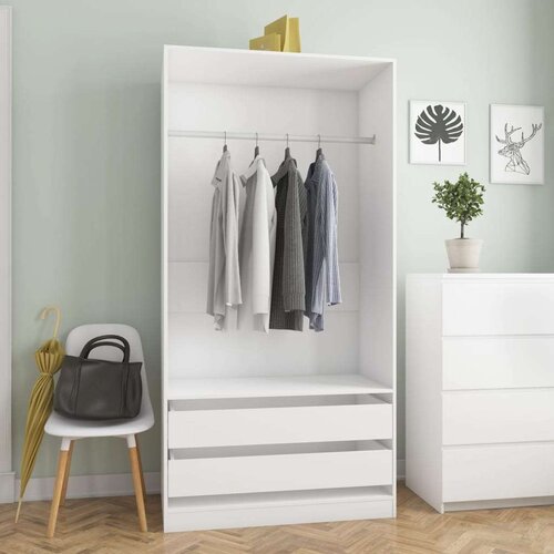  Garderobna omara bela 100x50x200 cm iverna plošča Cene