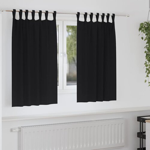  Zavjese za blackout s prstenovima 2 pcs Crna 140 x 140 cm Cene