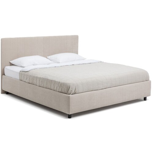 Bonami Selection Bež tapecirani bračni krevet s podnicom i prostorom za odlaganje 160x200 cm Myra Slim Line – Cijene