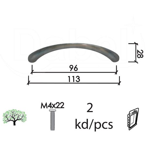 Dabel ručica za nameš c40 b-ni 96/113/28 2kom m4x22 Cene