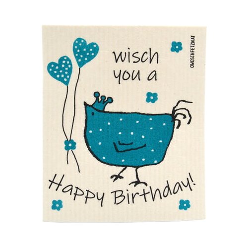 OWOSCHFETZN Gobasta krpa "Kokoš Berta - Happy Birthday" - Petrolej Cene