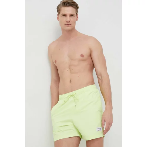 Tommy Jeans Kopalne kratke hlače zelena barva