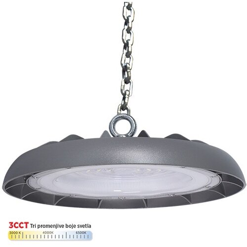 Mitea svetiljka siva 150W 3CCT 3000/4000/6500K IP65 6KV led ufo M460150-S6-CCT Slike