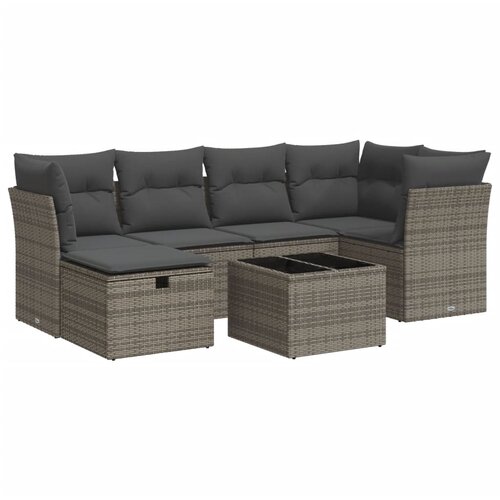 vidaXL 7-dijelni set vrtnih sofa sivi od poliratana Cene