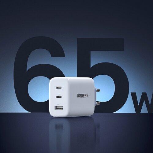 Ugreen USB-C Charger 65W USB C 3-port PD polnilnik polnilec za prenosnik, (20525697) Slike
