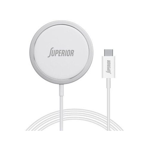  Bezicni punjac magsafe superior su-0207 15w sa type c kablom beli ( P1270 ) Slike