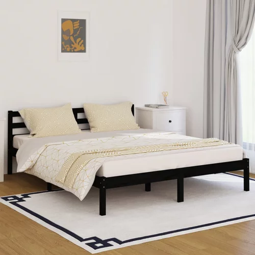 vidaXL 810444 Bed Frame Solid Wood Pine 160x200 cm Black