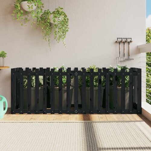 VidaXL Povi&amp;scaron;ena vrtna gredica crna 200x50x70 cm masivna borovina Slike