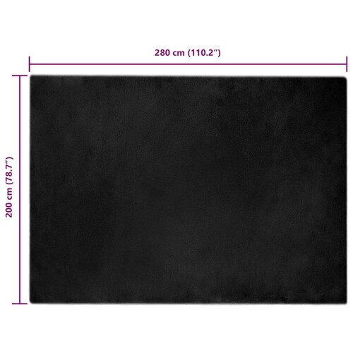 VidaXL Faux Rabbit Fur Rug Crna 200 x 280 cm Poliester Slike