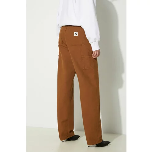 Carhartt WIP Pamučne hlače Pierce Pant Straight boja: smeđa, ravni kroj, srednje visoki struk, I032966.HZ02