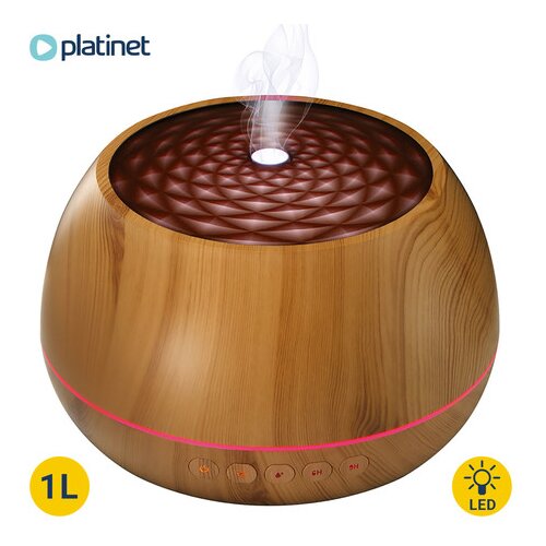Platinet PADYM030 vlažilec zraka in razpršilec eteričnih olj, Ionizator, LED osvetlitev v 7. barvah, 1L, timer, svetla imitacija lesa, (20533075) Cene