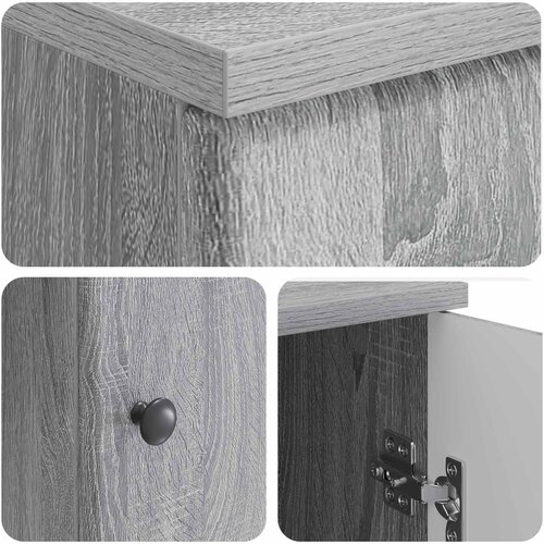  Stol Siva sonoma 142,5 x 50 x 75 cm Konstruirano drvo Slike