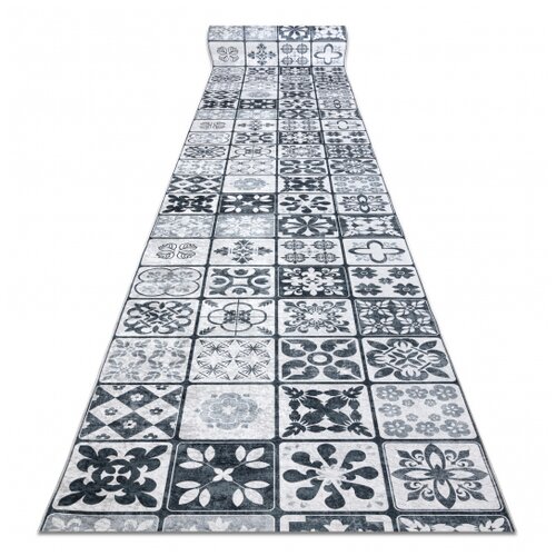 RugsX Tekač gumiran LOTUS AZULEJO 60970 Patchwork, lizbonske plo&scaron;čice siva pralna protizdrsna 60 60x890 cm, (5000315997) Cene