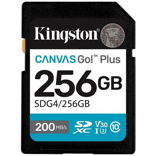 Kingston SD Card 256GB, Canvas Go! Plus, SDXC Class10 UHS-1 U3 V30 ( SDG4/256GB ) Slike