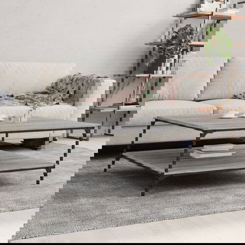 VidaXL Klubska mizica siva sonoma 100x100x40 cm inženirski les Slike