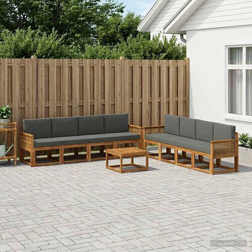  Set vanjskih sofa 9 pcs Prirodna i antracit Poliester Cene