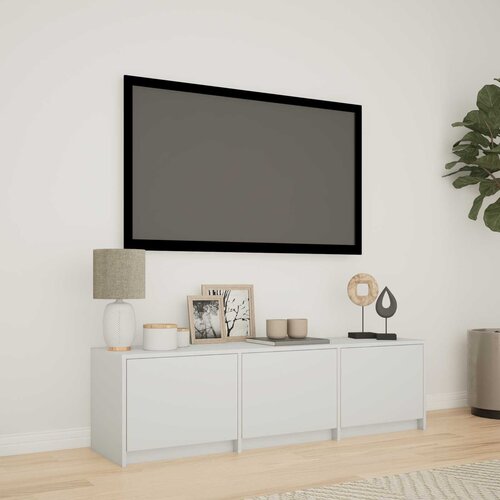 TV ormarić s LED rasvjetom s ladicama Bijeli 140 x 34 x 40 cm Cene