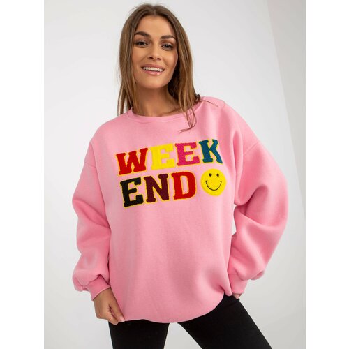 Fashion Hunters Pink hoodie with inscription Slike