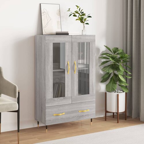  Visoka komoda siva boja hrasta 69,5x31x115 cm konstruirano drvo Cijene
